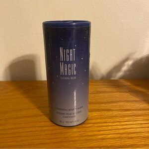 Vintage Avon Night Magic Evening Musk Shimmering Body Powder - Blue Gradient